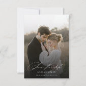 Modernes Script Minimalistisch Rustic Boho Wedding Save The Date (Vorderseite)