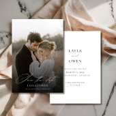 Modernes Script Minimalistisch Rustic Boho Wedding Save The Date