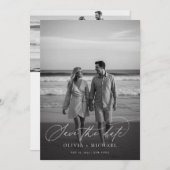 Modernes Script Minimalistisch Wedding Foto Save The Date (Vorne/Hinten)