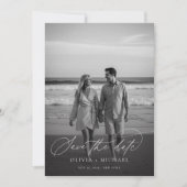 Modernes Script Minimalistisch Wedding Foto Save The Date (Vorderseite)