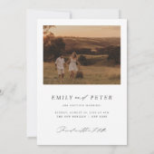 Modernes Script Minimalistisch Wedding Foto Save The Date (Rückseite)