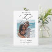 Modernes Script Minimalistisches Spanisches Hochze Save The Date (Stehend Vorderseite)