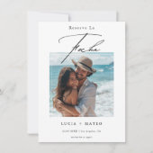 Modernes Script Minimalistisches Spanisches Hochze Save The Date (Vorderseite)