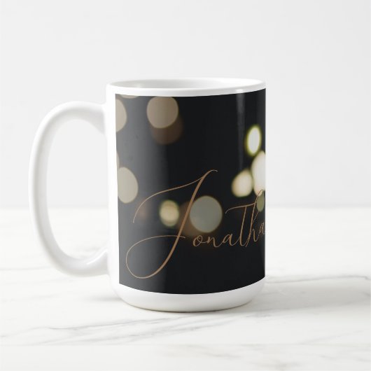 Modernes Script Mit Monogramm Vollständiges Foto Kaffeetasse (Links)