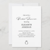 Modernes Script mit Ring-Brautparty Einladung (Vorderseite)