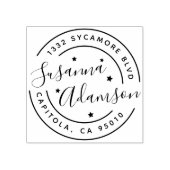 Modernes Script mit vollständigem Namen Runde Rück Gummistempel (Prägung)