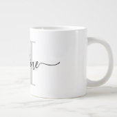 Modernes Script Monogram Custom Jumbo Jumbo-Tasse (Rechts)