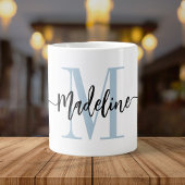 Modernes Script Monogram Custom Jumbo Jumbo-Tasse