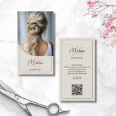 Modernes Script Monogram Hair Stylist Salon Foto Q Visitenkarte