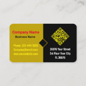 Modernes Script Monogram (QR Code) Chic Black Gold Visitenkarte (Rückseite)