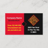 Modernes Script Monogram (QR Code) Chic Black Red Visitenkarte (Rückseite)