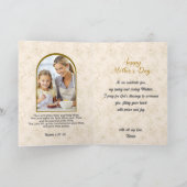 Modernes Script Mother's Day Beige Scripture Foto Karte (Innenseite)