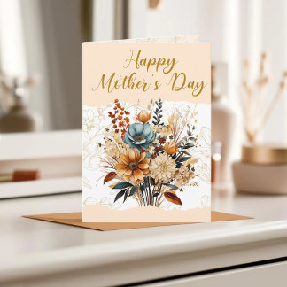 Modernes Script Mother's Day Beige Scripture Foto Karte
