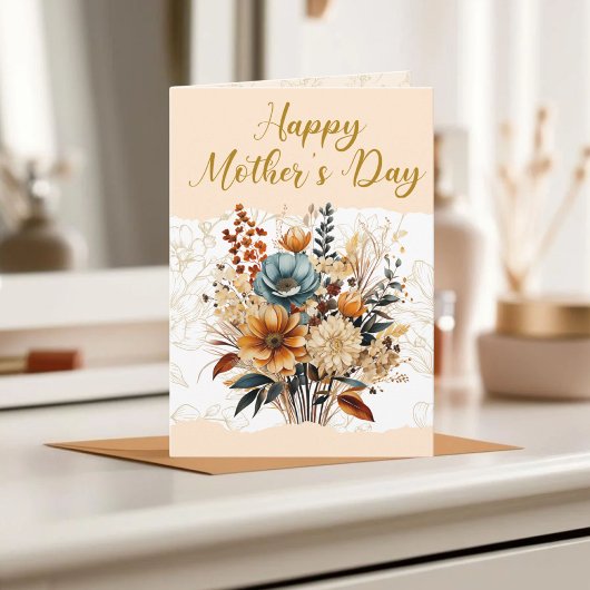 Modernes Script Mother's Day Beige Scripture Foto Karte
