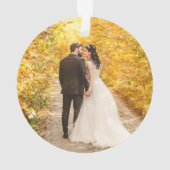 Modernes Script Mr. & Mrs. Wedding Foto Ornament (Rückseite)