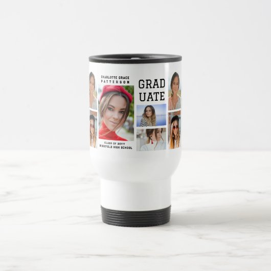 Modernes Script Multi Foto Abschluss Graduate Reisebecher (Mittel)