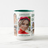 Modernes Script Multi Foto Abschluss Graduate Tasse (Zentrum)