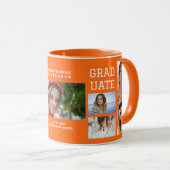 Modernes Script Multi Foto Abschluss Graduate Tasse (VorderseiteRechts)