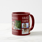 Modernes Script Multi Foto Abschluss Graduate Tasse (VorderseiteRechts)