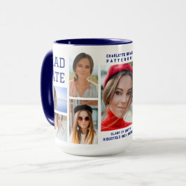 Modernes Script Multi Foto Abschluss Graduate Tasse