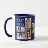 Modernes Script Multi Foto Abschluss Graduate Tasse (Links)