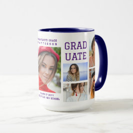 Modernes Script Multi Foto Abschluss Graduate Tasse