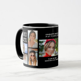 Modernes Script Multi Foto Abschluss Graduate Tasse