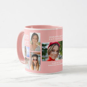 Modernes Script Multi Foto Abschluss Graduate Tasse