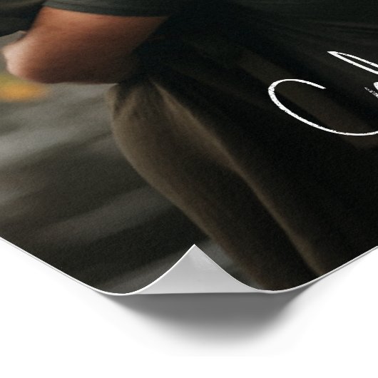 Modernes Script Names Couples Foto Poster (Ecke)