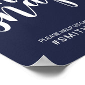 Modernes Script Navy Blue Oh Snap Hochzeitssymbol Poster (Ecke)