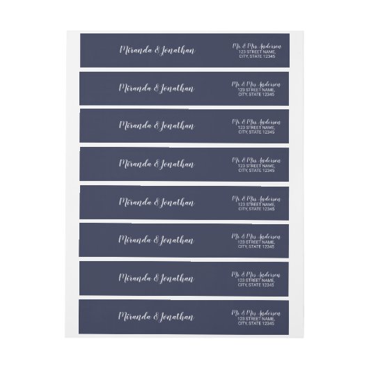 Modernes Script Navy Blue Wedding (Bogen)