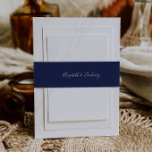 Modernes Script Navy Blue Wedding Einladungsbanderole
