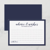 Modernes Script Navy Blue Wedding Hinweiskarte (Vorne/Hinten)