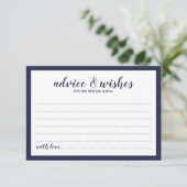 Modernes Script Navy Blue Wedding Hinweiskarte (Stehend Vorderseite)
