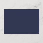 Modernes Script Navy Blue Wedding Hinweiskarte (Rückseite)