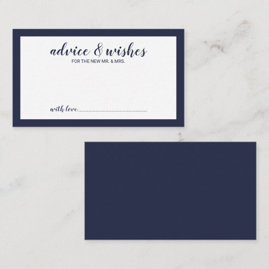 Modernes Script Navy Blue Wedding Hinweiskarte (Vorne/Hinten)