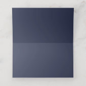 Modernes Script Navy Blue Wedding Platzkarte (Innenseite Aufgefaltet)