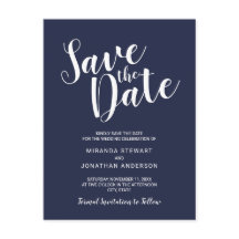 Modernes Script Navy Blue Wedding speichern das Da