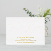 Modernes Script - Neuer Zuhause-Moving-Ankündigung Folieneinladung (Stehend vorne)
