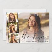 Modernes Script Overlay-Foto Strip-Abschluss Dankeskarte (Vorderseite)