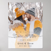 Modernes Script-Overlay Hochzeitplakat Foto Begrüß Poster (Vorne)