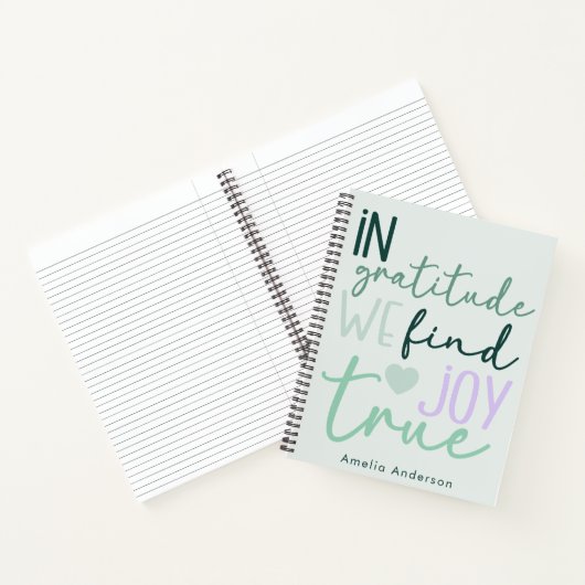 Modernes Script Pastel Girly Gratitude Notebook Notizblock (Innenseite)