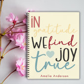 Modernes Script Pastel Girly Gratitude Pink Notebo Notizblock