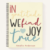 Modernes Script Pastel Girly Gratitude Pink Notebo Notizblock (Vorderseite)