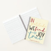 Modernes Script Pastel Girly Gratitude Pink Notebo Notizblock (Innenseite)