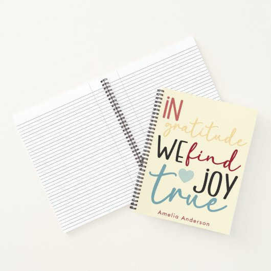 Modernes Script Pastel Girly Gratitude Pink Notebo Notizblock (Innenseite)