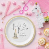 Modernes Script Pearls und Prosecco Hen Party Pappteller (Party)