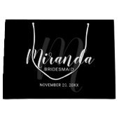 Modernes Script Personalisiert Bridesmaiers Black Große Geschenktüte (Vorderseite)