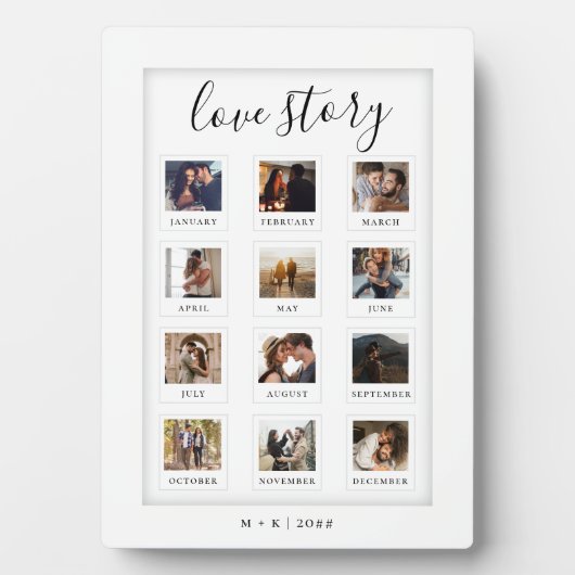 Modernes Script Personalisiert Couple Liebe Story  Fotoplatte (Vorderseite)