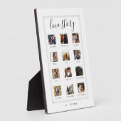 Modernes Script Personalisiert Couple Liebe Story  Fotoplatte (Seite)